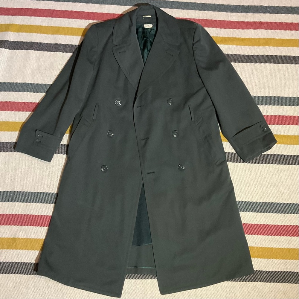 1960s Military Wool Trenchcoat / Overcoat w/ Removable Liner